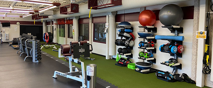 Medicine balls, foam rollers, and free weights